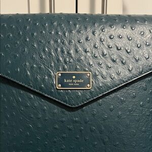 Kate Spade Dark Teal Leather Embossed Bag